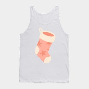 Pink Star Christmas Stocking Tank Top